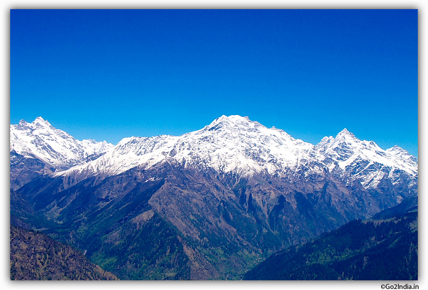 Himalayan hills bisecting the frame