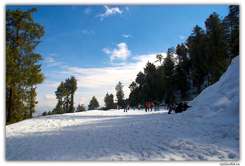 Flat are with snow at Kufri near Shimla