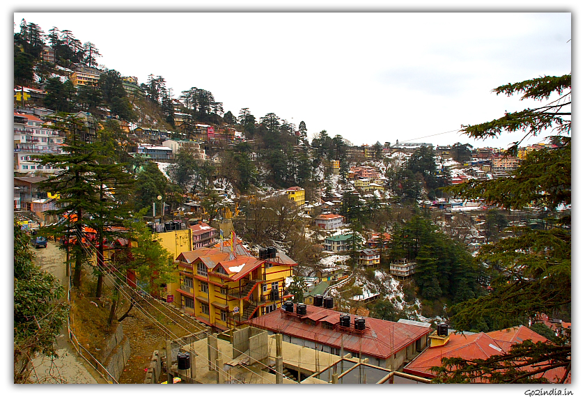 Shimla main market  Mall road in winter 