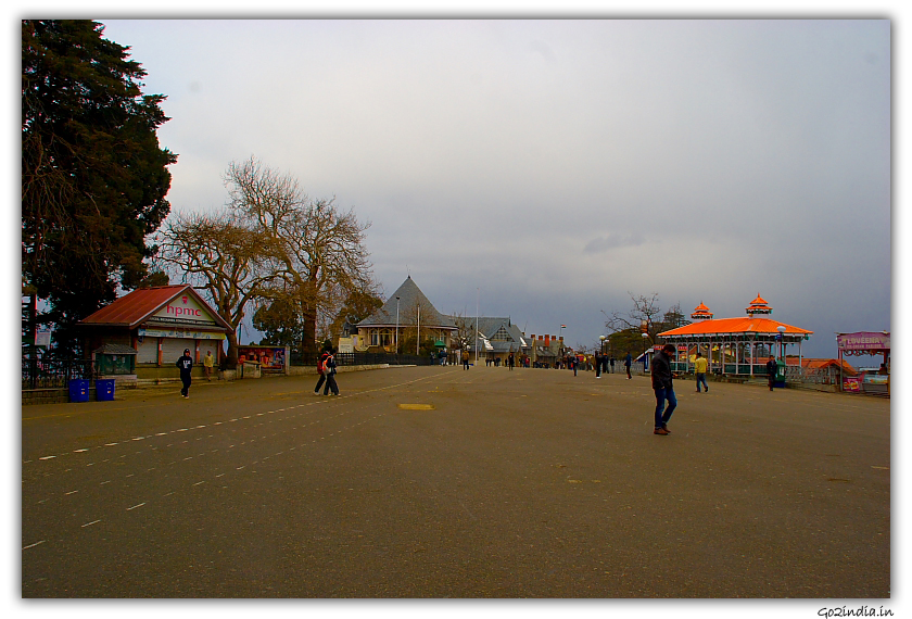 Mall road in winter morning