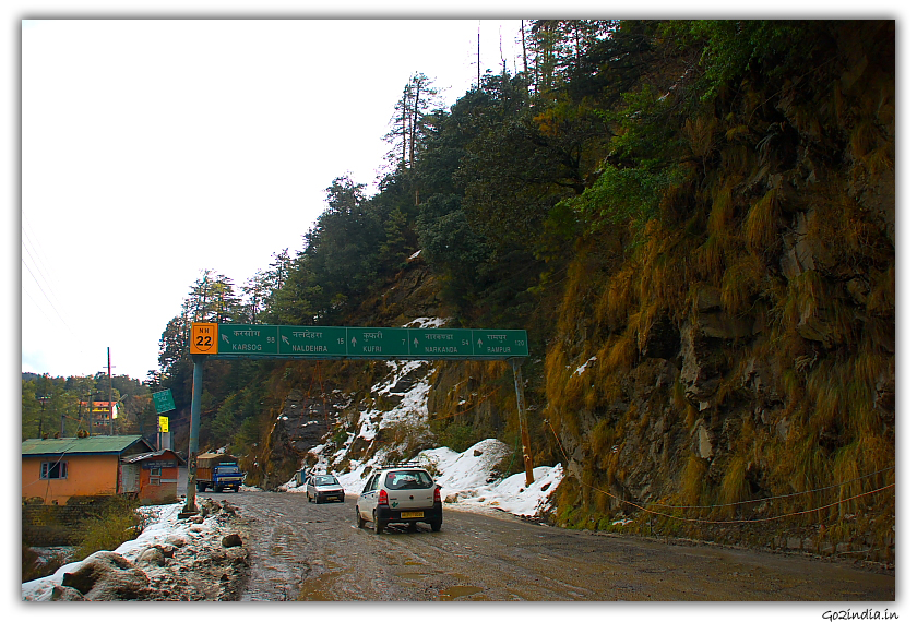 Benches with snow in Winter 