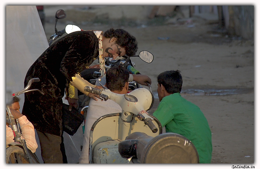 Looking at something street photo of Rajasthan