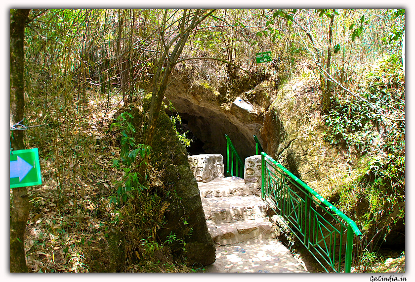 The internal caves at the Eco Cave park at Nainital