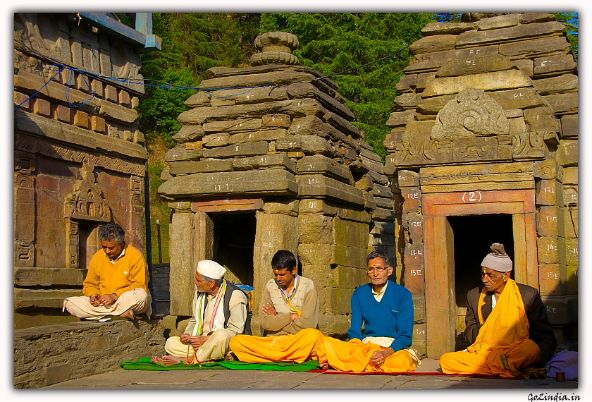 Inside the temple of Jageshwar near Almora