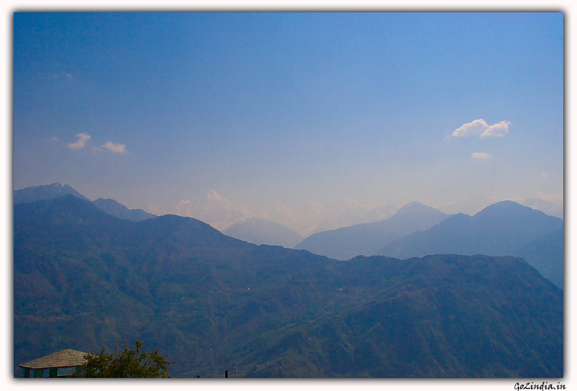 The view of  peaks as seen from a view point at Munsiyari