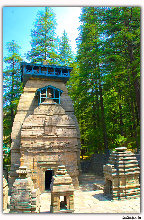 A closer view of the Shiva temple.
