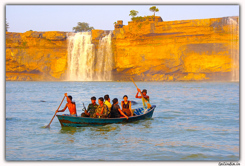 Boating at the Chitrakoot waterfalls