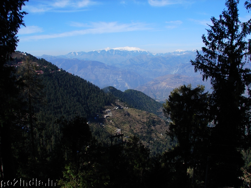 view of snow capped hills