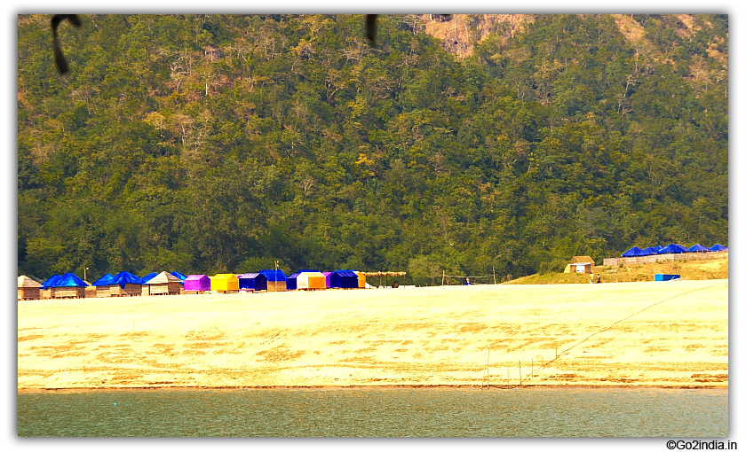 Huts from a distance 