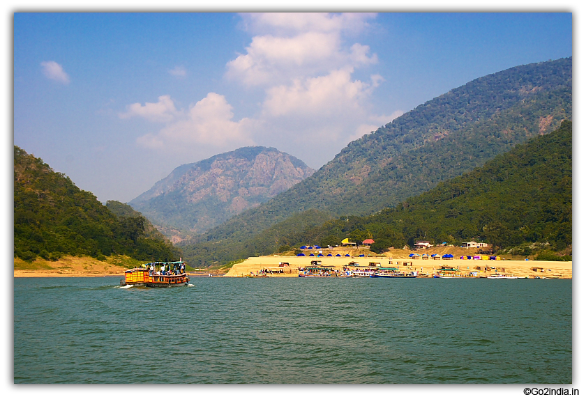 Tourist reach Kolluru by boat from Rajahmundry 