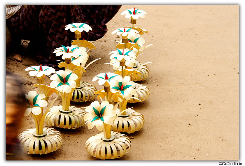 Flowers prepared by tribals at Perantalapalli