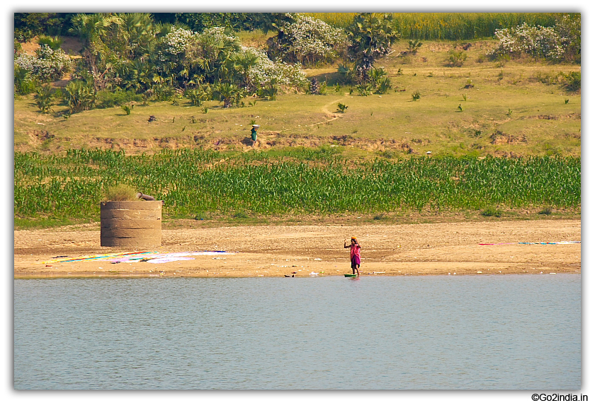 Ledy in river bank