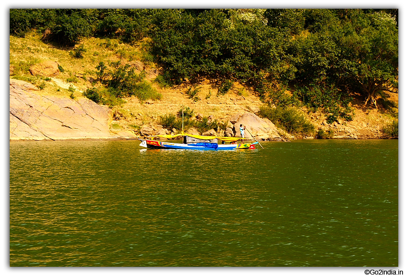 Fishing small boat at river Godavari