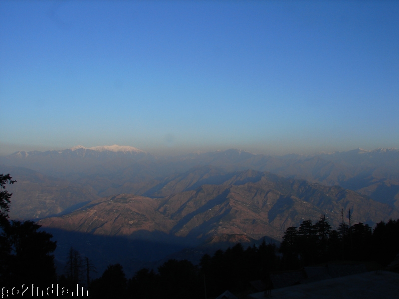 Morning Sun light on valley and hills at Kalatope