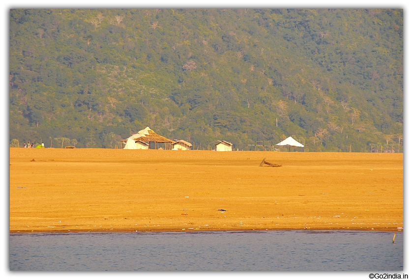 Camps by the side of the river Godavari