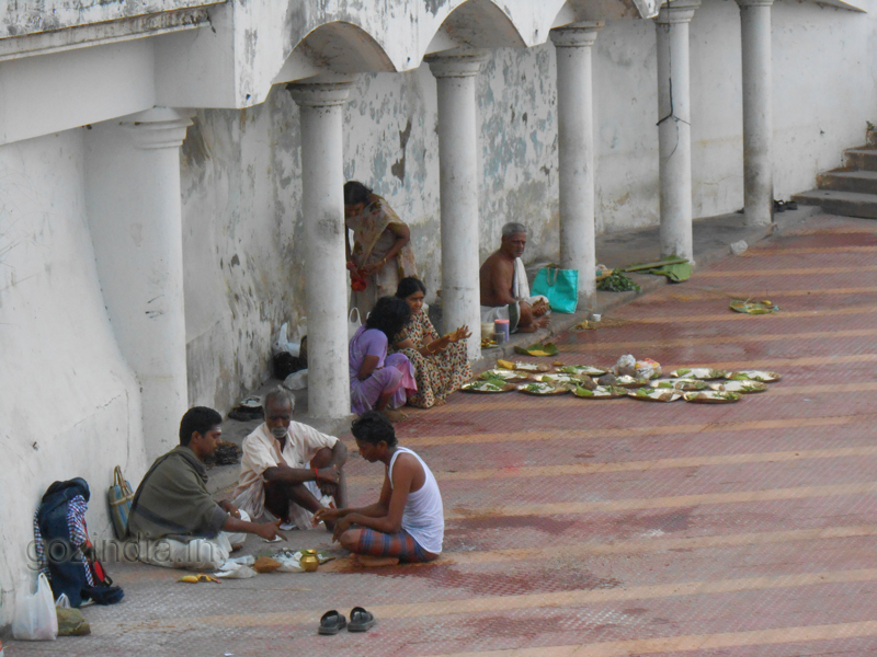 Performing rituals at Godavari Ghat at Rajahmundry