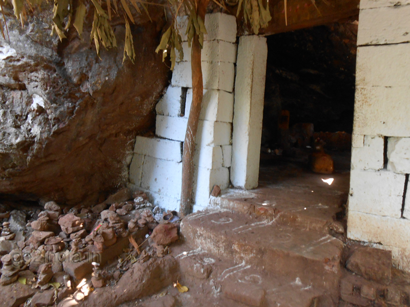 Temple near small waterfall in Rampa
