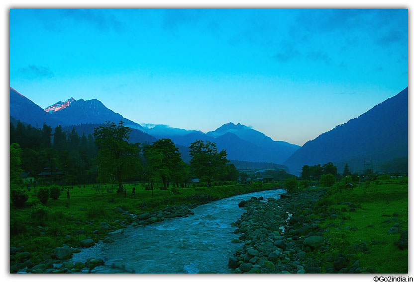 Morning river view at Pahalgam