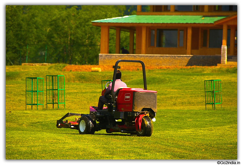 Equipments used in cutting grass at Golf ground 