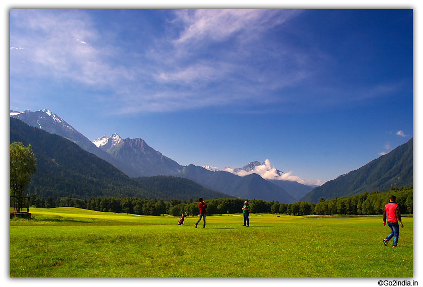 Playing golf at Pahalgam