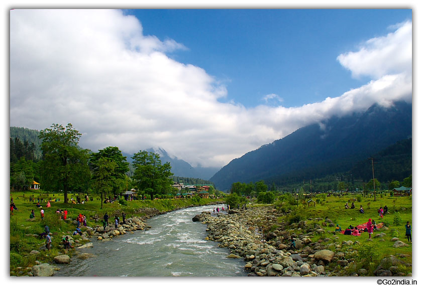 View from bridge at Pahalgam