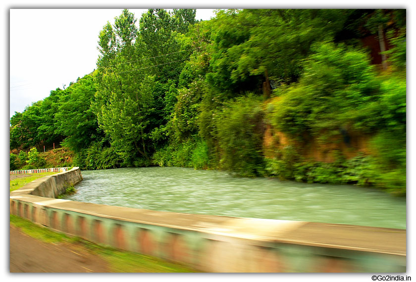 River by the side of the road while travelling from Anantanag to Pahalgam