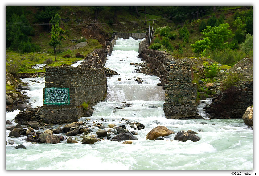 Joining of two water streams at Pahalgam