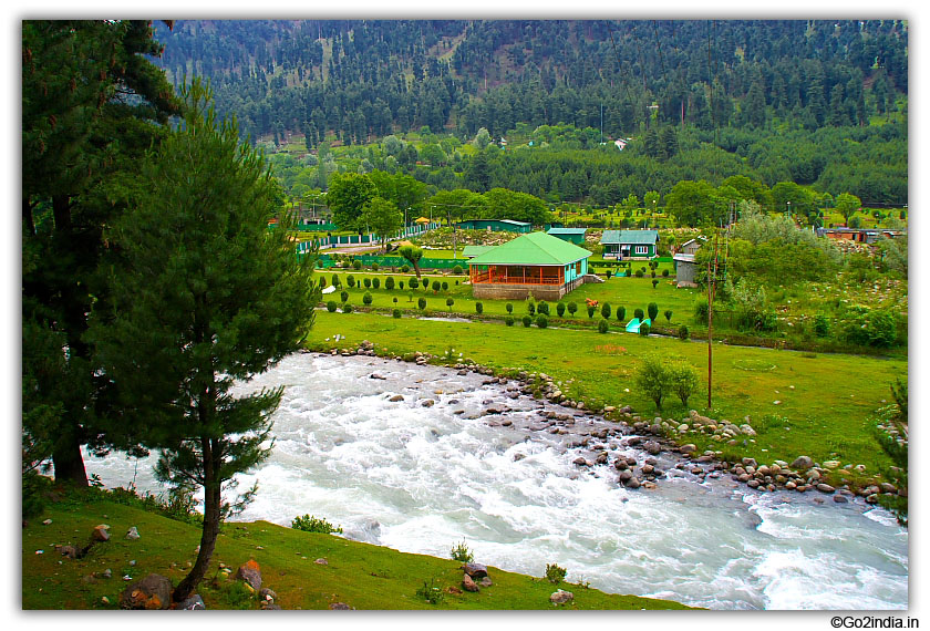 House by the side of river at Pahalgam