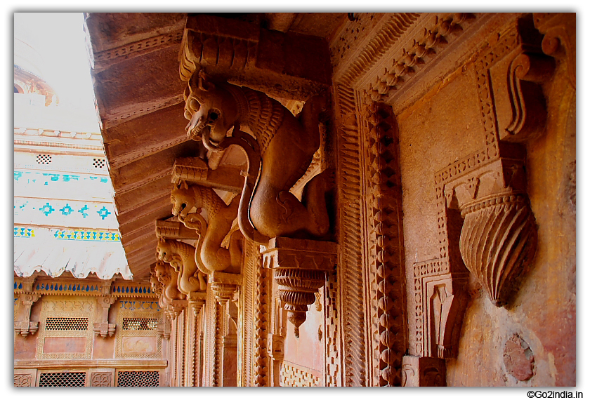 Hindu temple structure inside Man Mandir Palace at Gwalior fort