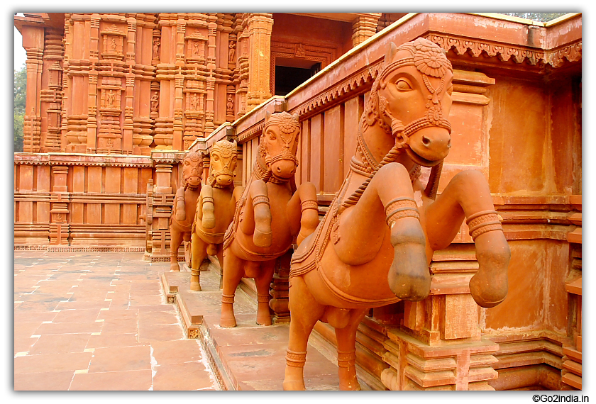 Four horses in one side and three in other side represent 7 days in a week in sun temple