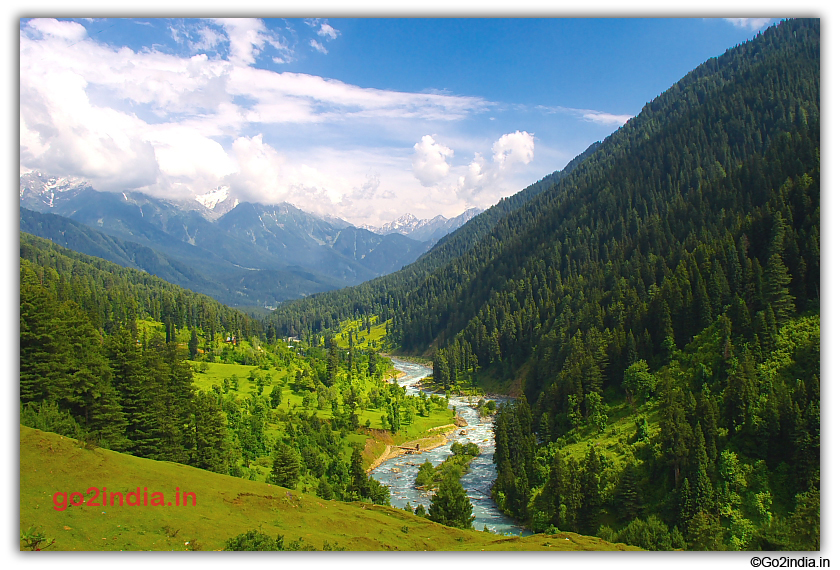 Hill river and jungle on the way to Aru valley