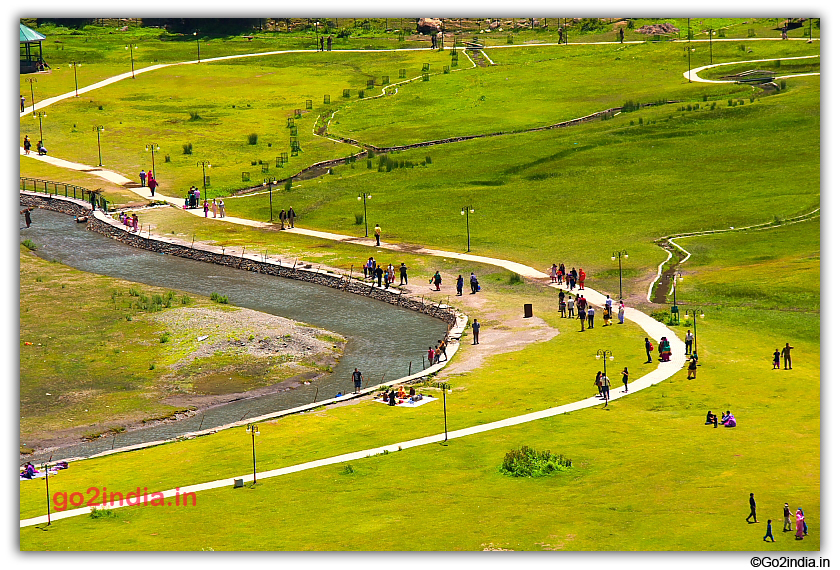 Tourist enjoying by the side of river at Betaab valley