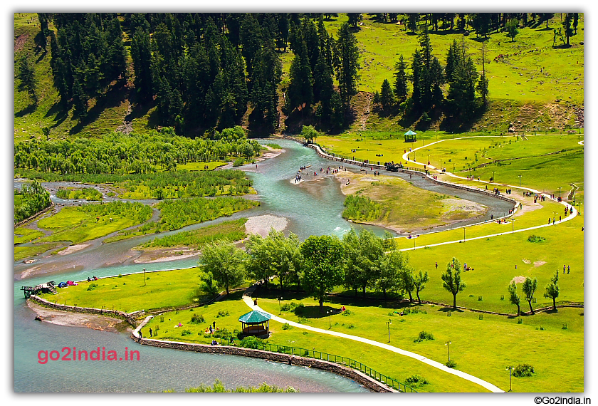 River and green valley near Pahalgam