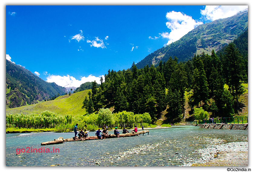 Tourist enjoying the warm season at Betaab valley