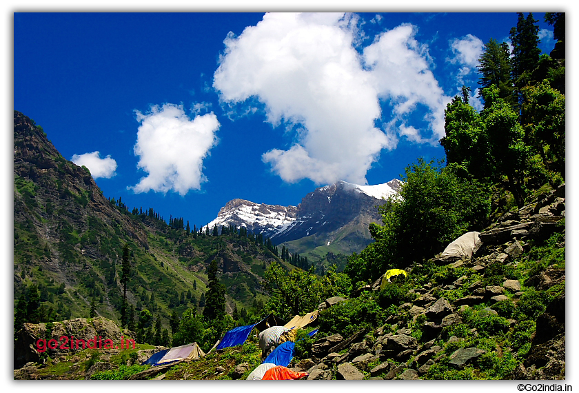 Camps are setup by locals for Sri Amarnath Yatra at Pahalgam