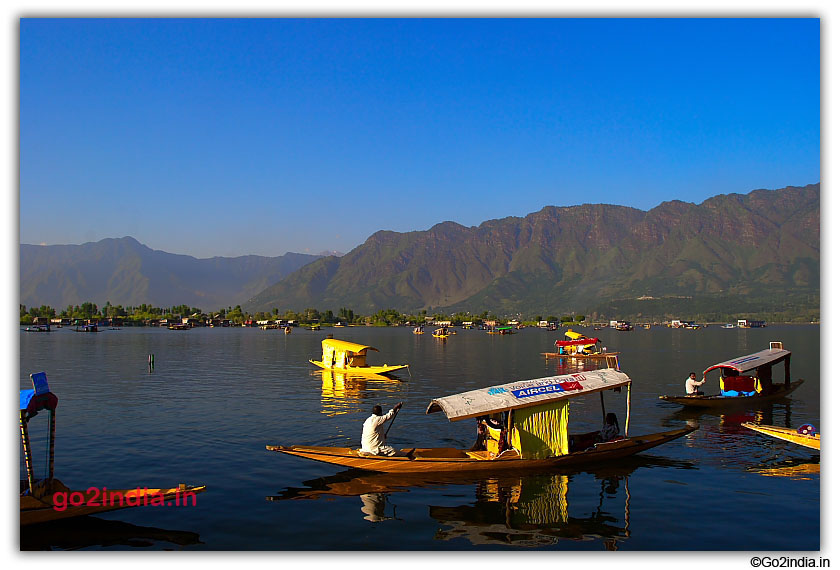 Shikara in Dal Lake waiting for tourist