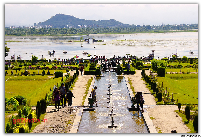 Dal Lake is by the side of Nishat Bagh garden