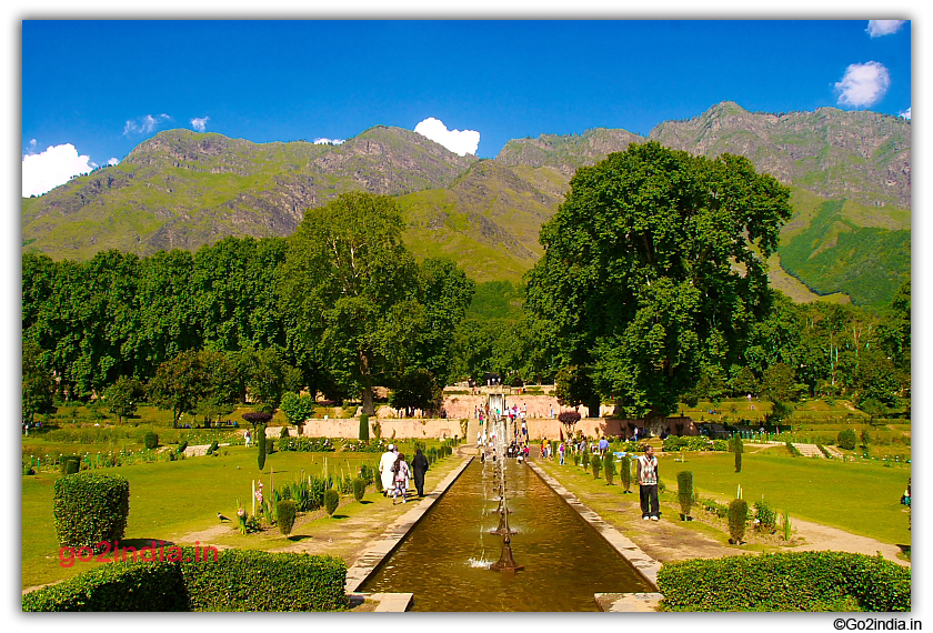 Water flowing from the hills towards Dal Lake in Nishat Bagh