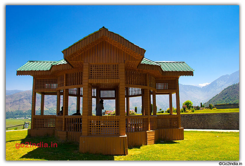 View point in Park by the side of Wular Lake in Kashmir