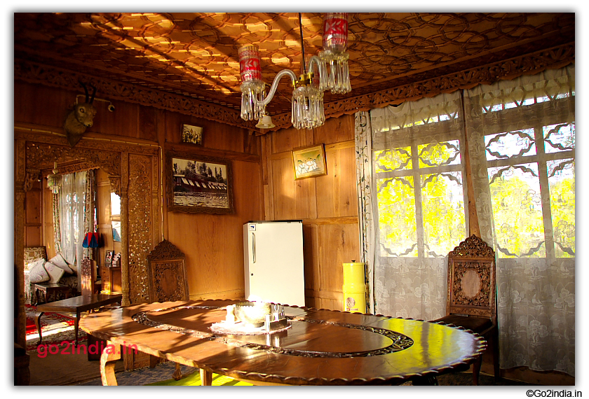 Dinning room inside houseboat