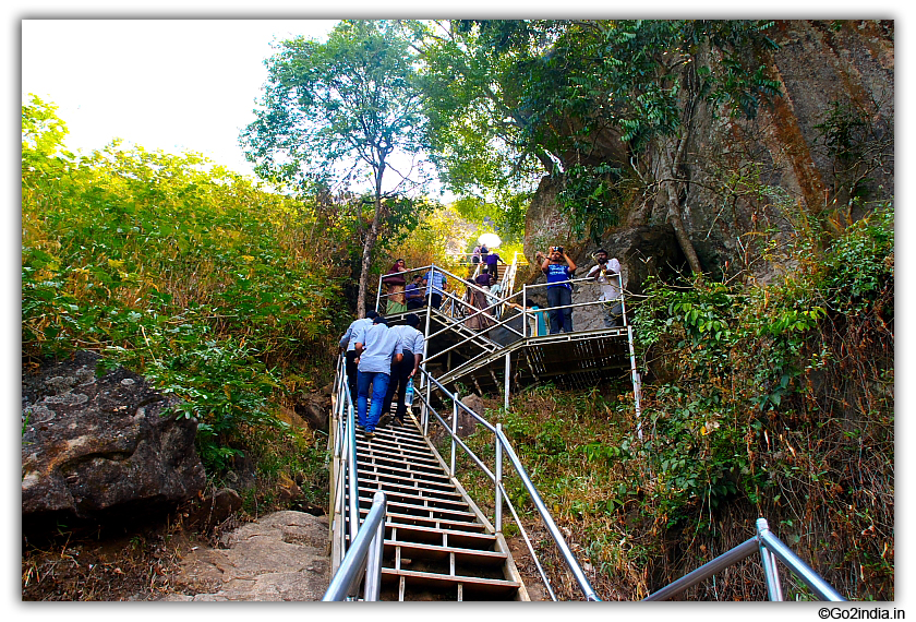 Steps are there to help you while climbing to entrance of Edakkal cave