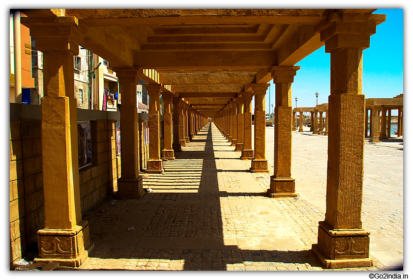 By the side of Gomti river Ghat symmetrical structur 