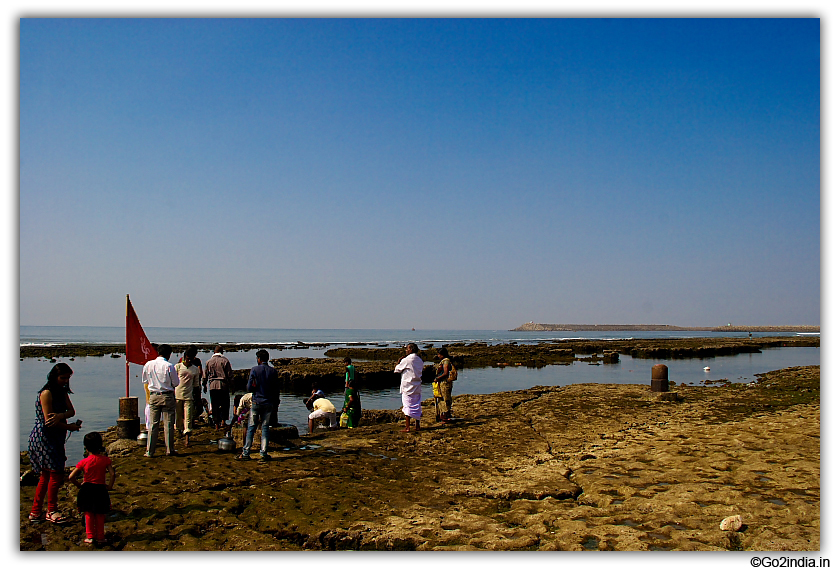 Open Shivalinga by the side of Sea near Somnath temple at Gujarat