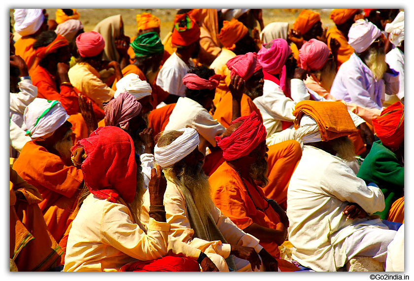 Sadhus near  Rukmini Devi temple at Dwaraka