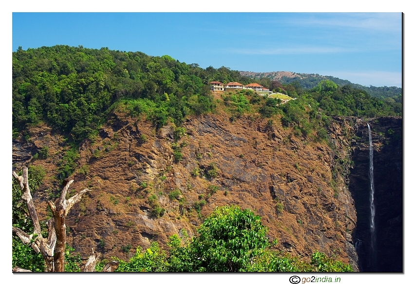Left side valley view with water fall in Jogfalls Shimoga