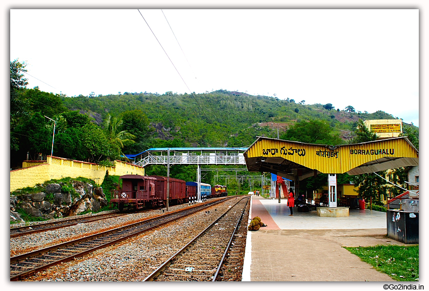Borra Railway station during rainy season
