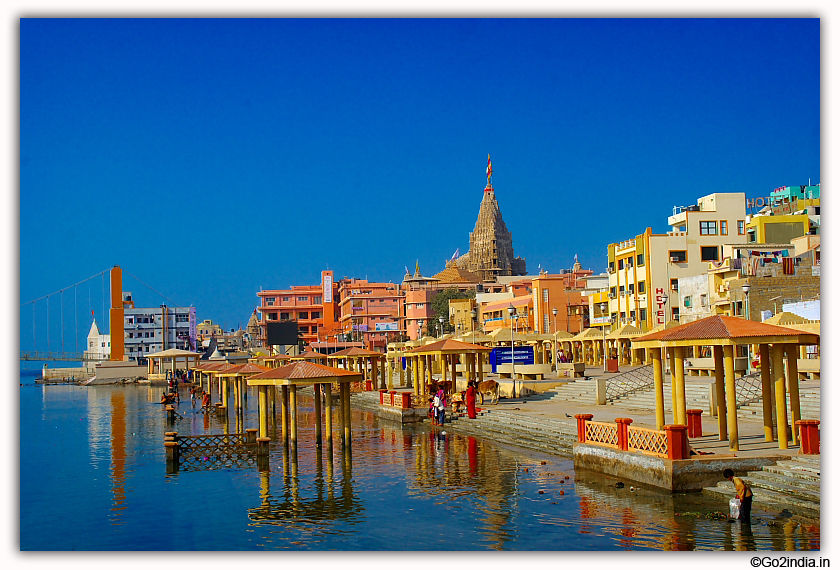 Dwarka temple at river side