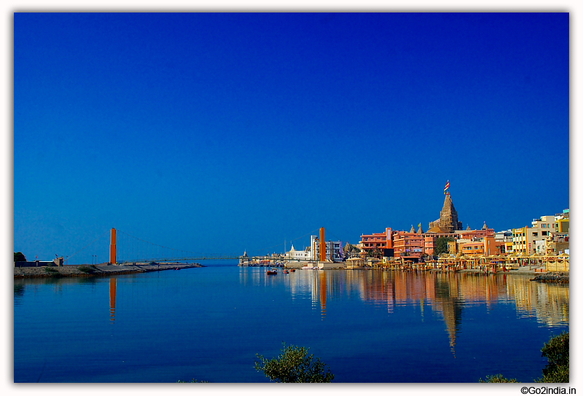 Dwarkadish temple and Gomti river