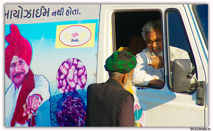 Villagers discussing in a village at Gujarat