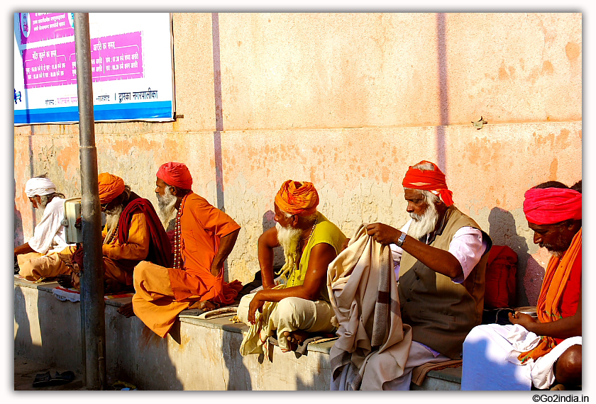 Sadhus near Dwarkadhis temple at Dwarak